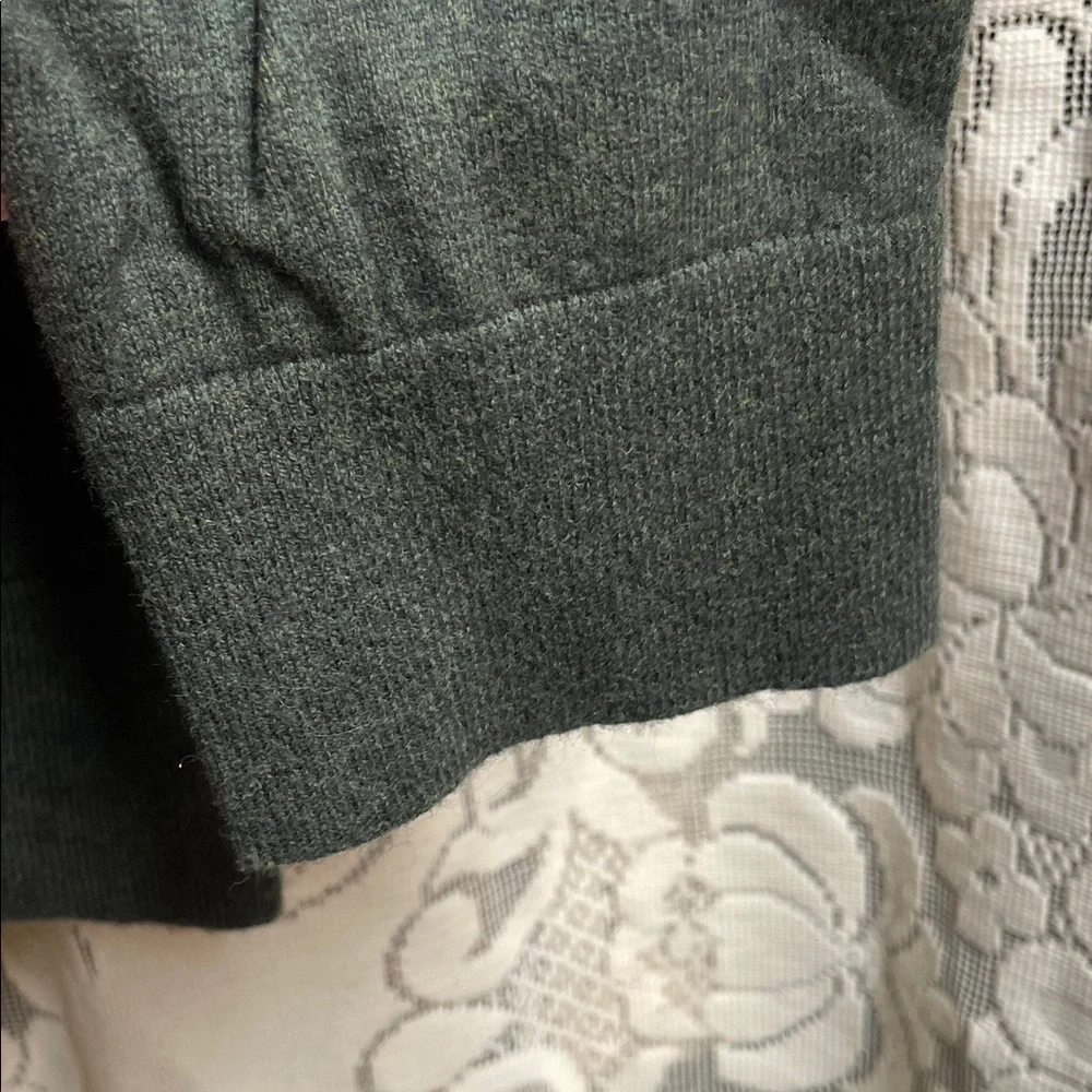 Banana Republic Men's Dark Green Zip-Up Sweater Large Pima Cotton/Cashmere Blend